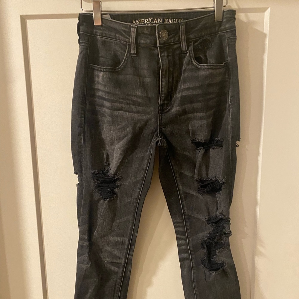 American eagle super stretch skinny jeans black